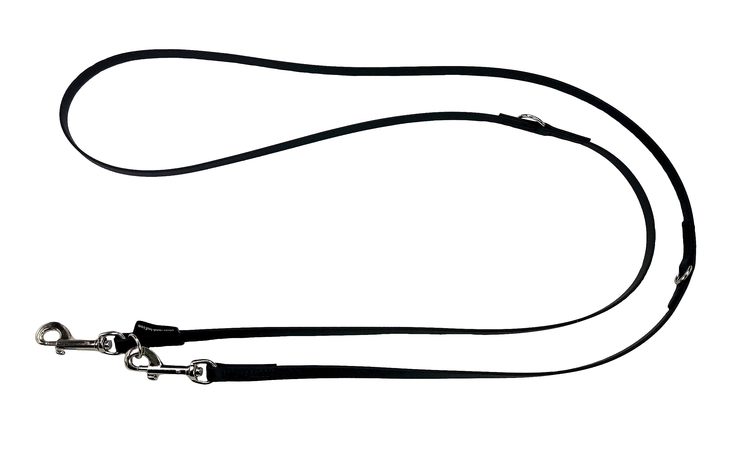 Biothane Hundeleine kleine Hunde/große Hunde verstellbar 2m / 2,40m / 2,80m / 3,50m / 5m SILBERNER Haken 9mm / 13m,m / 16mm (5m X 16mm, Schwarz)