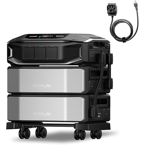 EF ECOFLOW Power Station 12288Wh Delta Pro Ultra X with AC cable, 12000W Solar Generator for Home Battery Backup, Expandable to 180kWh, Outdoor & Camping Power Supply (1x Inverter + 2 x Batteries)