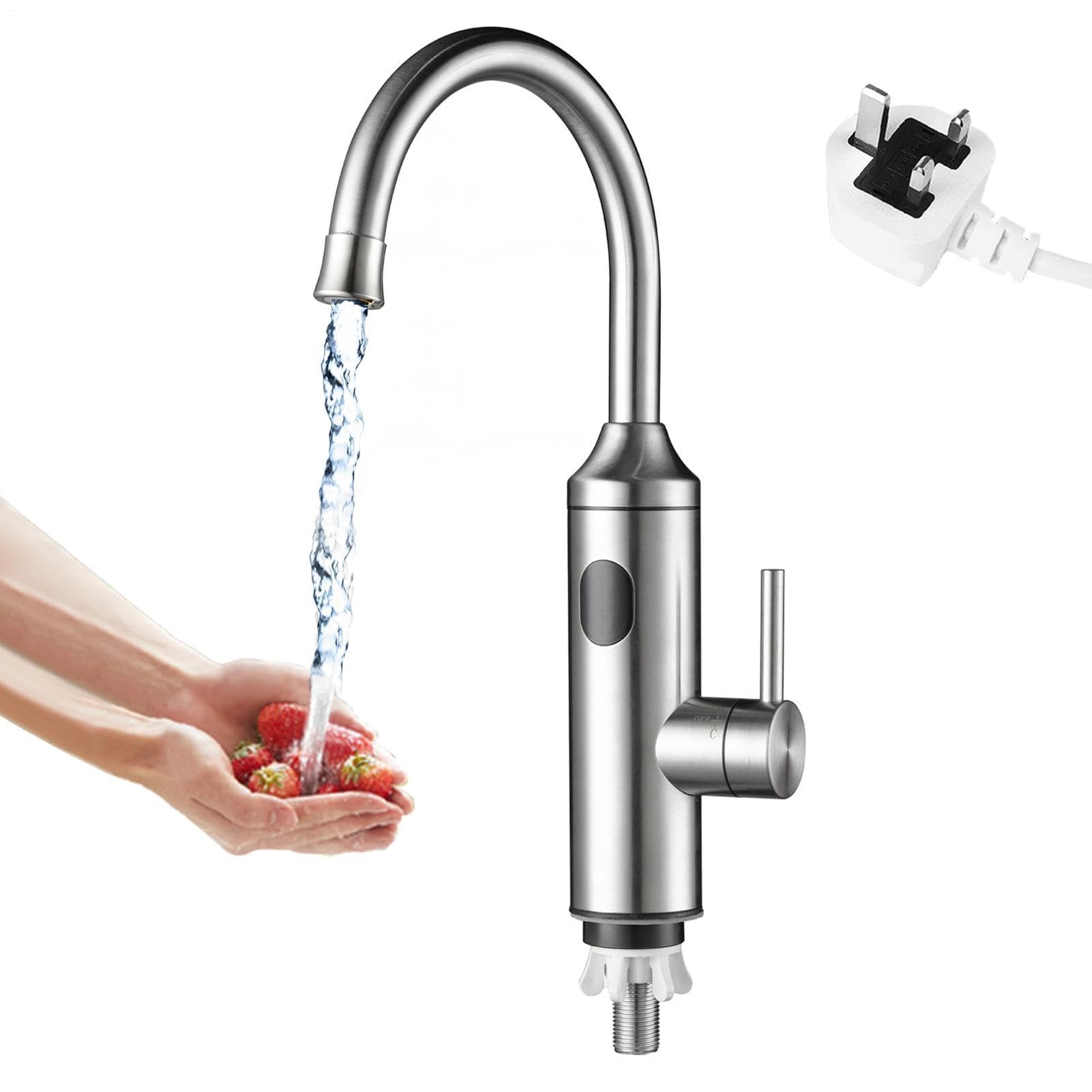 Instant Hot Faucet, Elektryczny dozownik wody, 220 V podgrzewacz wody z wyświetlaczem temperatury, obrotowy ABS Tap Unit, Armatura łazienkowa ze sterowaniem, akcesoria kuchenne do gorącego zimna