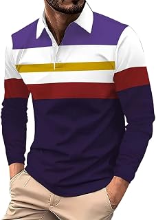 Polo de manga larga para hombre, de manga larga, de algodón, color negro
