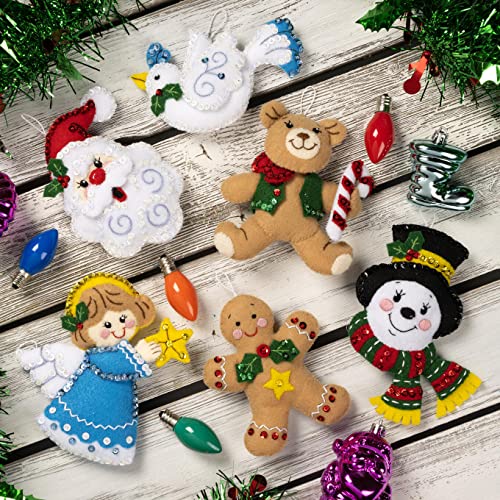 Bucilla 89577E Holiday Favorites, Felt Applique 6 Piece Ornament Making Kit thumb #5