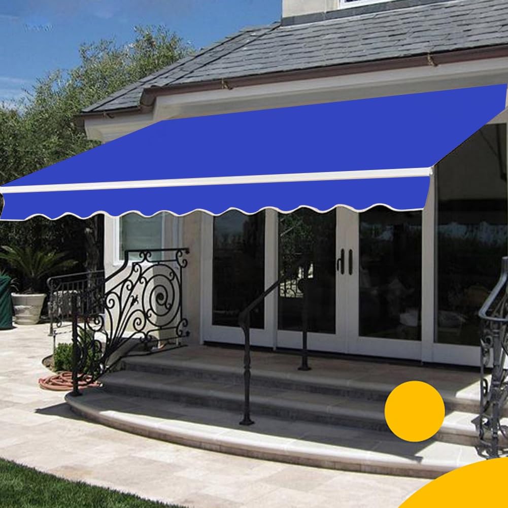 Zapasowa tkanina markizy na patio, wodoodporna osłona przeciwsłoneczna na zewnątrz, płócienny pokrowiec na tarasy i patio (zielony, 400 x 200 cm)