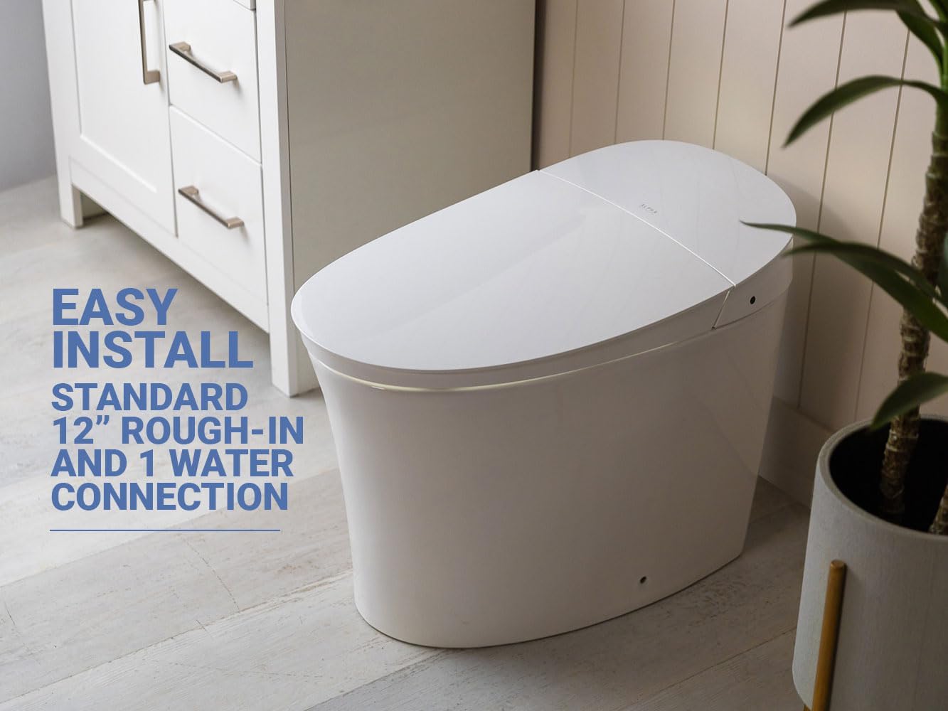 BidetKing Throne LITE Smart Toilet Bidet Combination | Powerful Dual Flush | ADA Chair Height | Automatic Lid and Seat | DirectDry | Foam Shield | Endless Warm Water | 3 Year Warranty (Throne LITE)