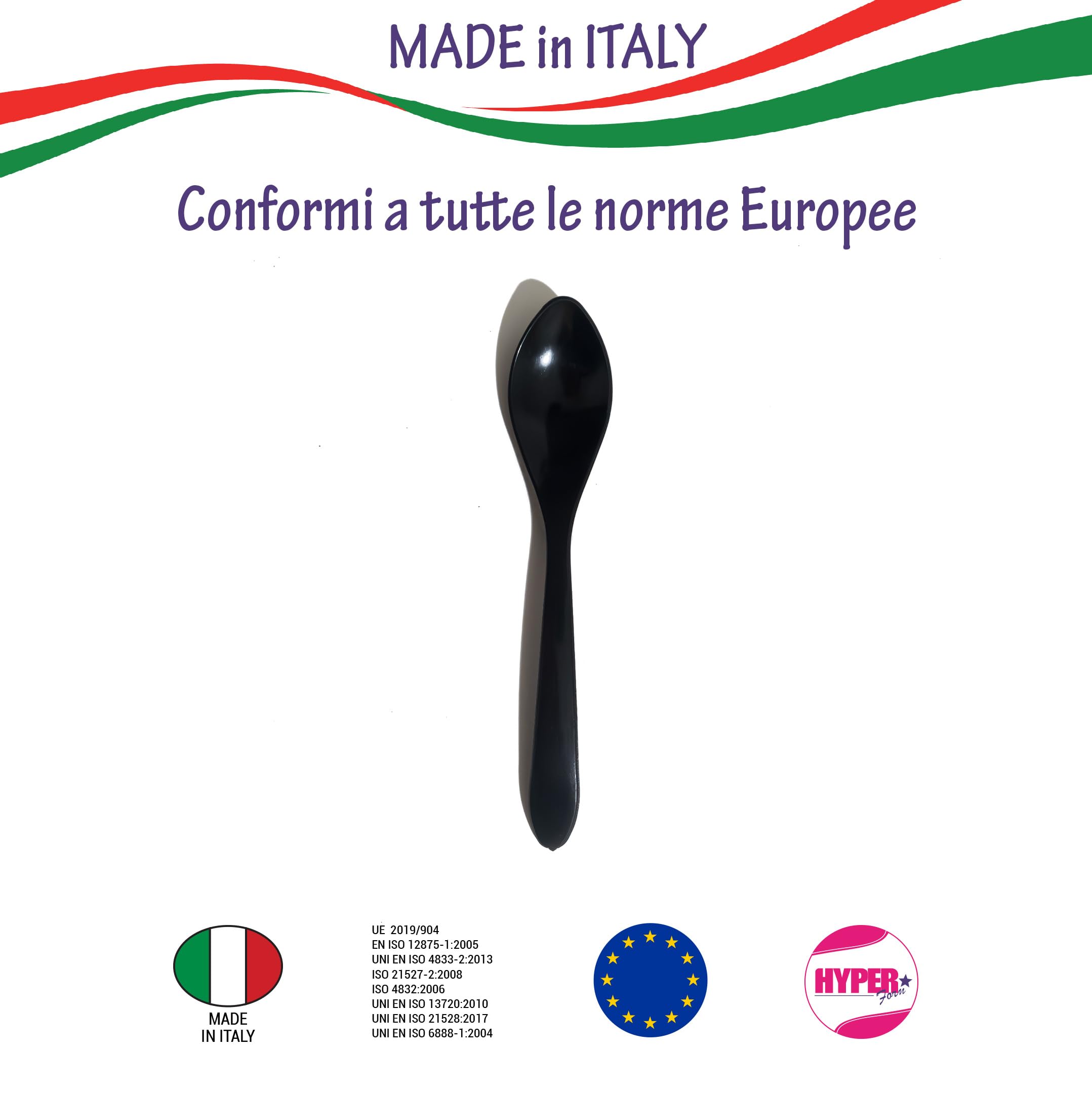 Cucchiaini in Plastica Nera Riutilizzabili 300 pezzi 1 KG