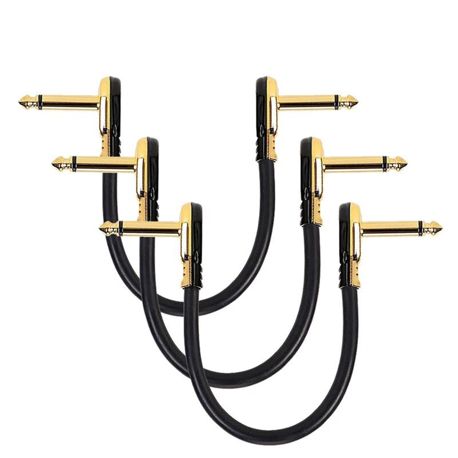 Kabel Do Pedału Efektów Gitarowych Płaski Kabel 6,35 Mm Łączący Wyjście 1/4 Pod Kątem Prostym 15/30 Cm