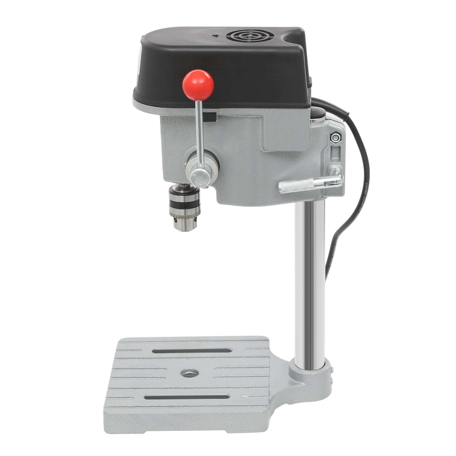 Mini prensa de taladro de mesa, prensa pequeña banco eléctrico, soporte de banco, taladro de madera, taladro de banco de trabajo ajustable de 3 velocidades para taladrar madera, tablero de