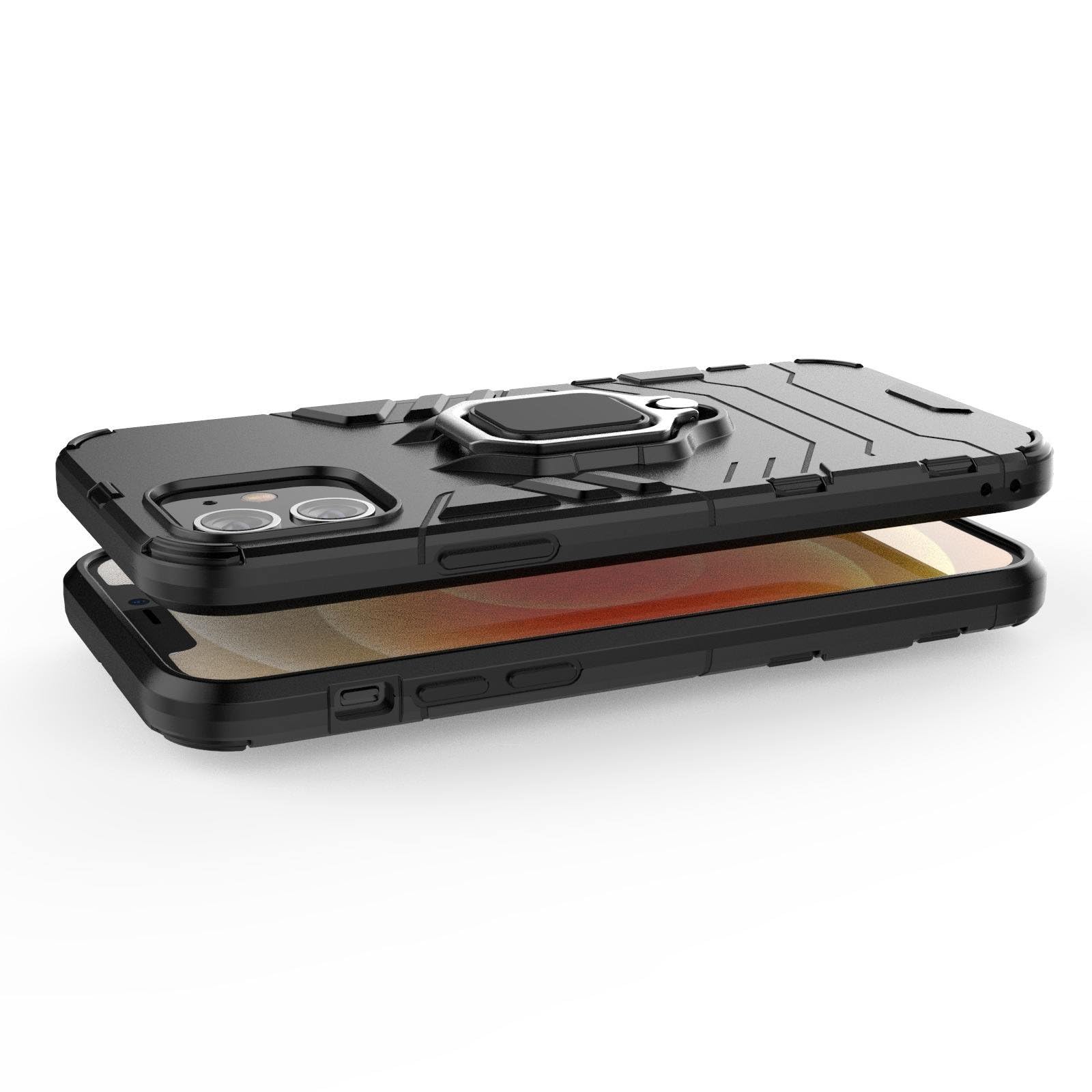 Cover Magnetica per iPhone 12/12 Pro con Cavalletto, Compatibile con Magsafe, Supporto per la Fotocamera Integrato Custodia, Militare Antiurto Sottile Protettiva Traslucida Glassata Case, Rosa
