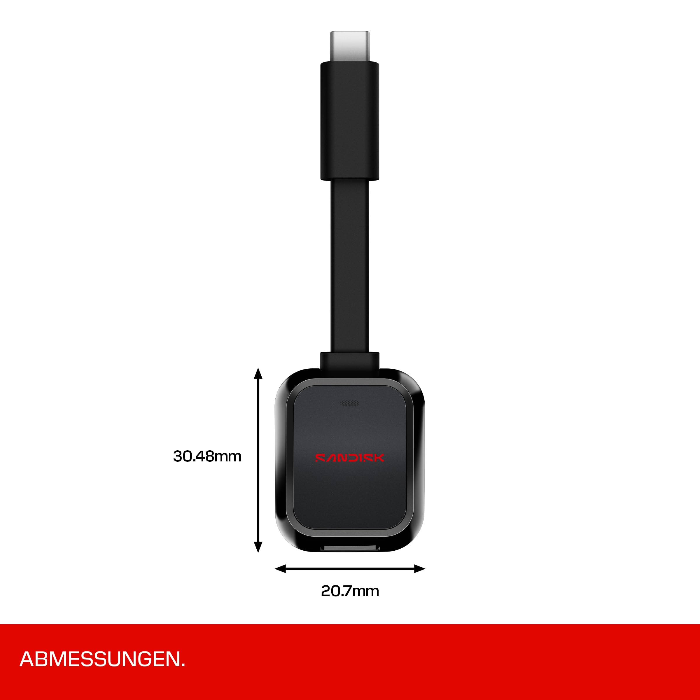 SANDISK QuickFlow microSD-Karte mit USB-C Lese und Schreibgerät, UHS-I and UHS-II, USB 3.2 Gen 1