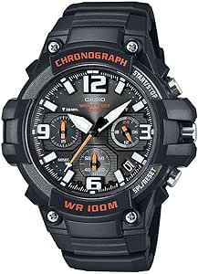 Casio Men's MCW100H Heavy Duty Design Watch, Black/Orange