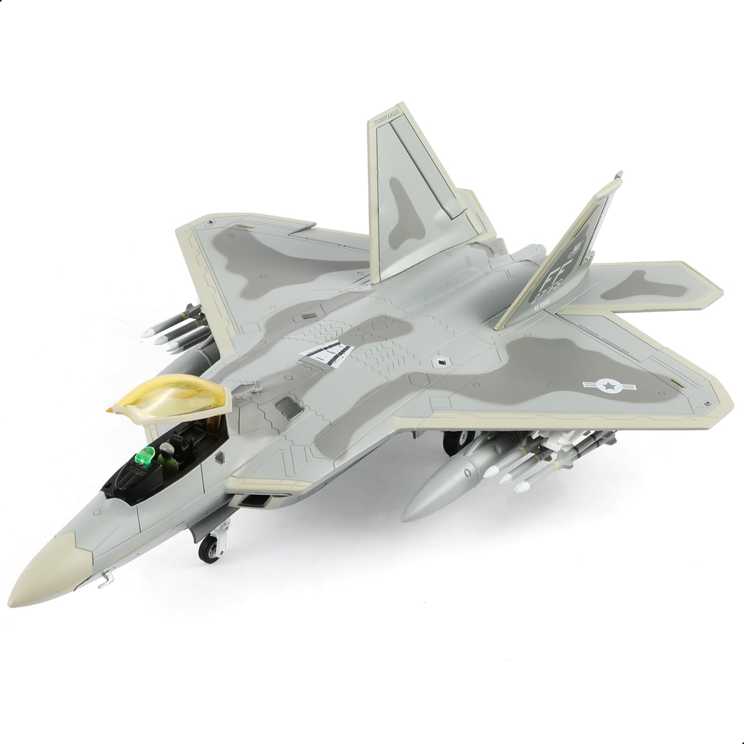 NUOTIE F-22 Raptor 1/72 Diecast Metal Aircraft Model Kit USAF Fifth-Generation Fighter Jet Alloy Airplane Model with Stand for Adult Military Enthusiasts Collections or Gift (FF 27FS)