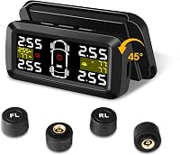 Airpuxem TPMS Abroncsnyomás Figyelő Rendszer - Napelemes, 0,01 Bar Pontosságú, 3,5" Kijelzővel, 4 Külső Szenzorral, 2/4 Kerék Módban 1