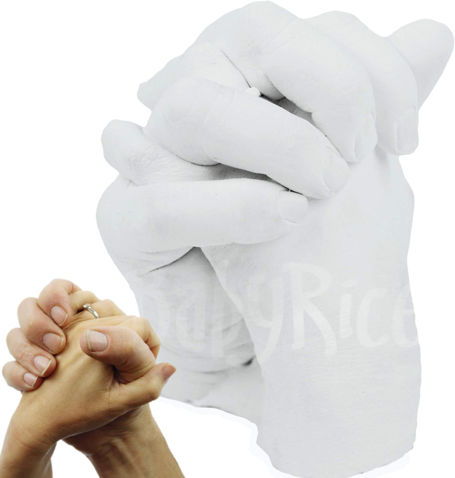 Adult Hand Casting Couples Casting Kit with Choice of Metallic Paints (White)