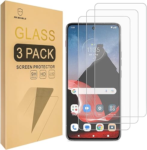 Miniatura 1 de Mr.Shield [Paquete de 3] Protector de pantalla para [Lenovo] Motorola Moto ThinkPhone [vidrio templado] [vidrio japonés con dureza 9H] Protector de