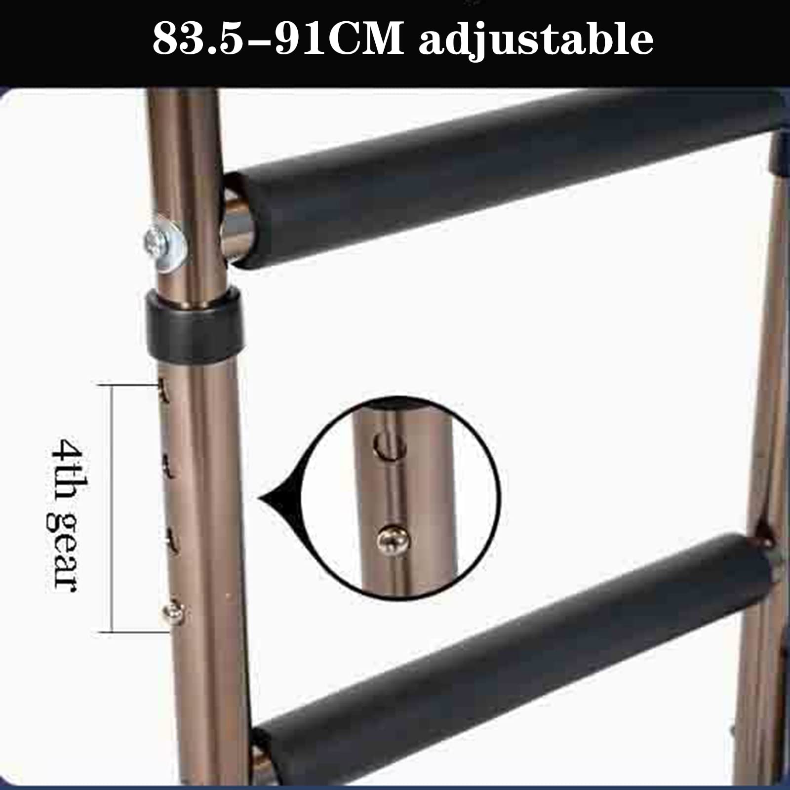 Silla de Apoyo para Personas Mayores, con pasamanos de Seguridad y Altura Ajustable, barandilla de Cama, Ayuda para la Movilidad y la Vida Diaria, con 4 almohad