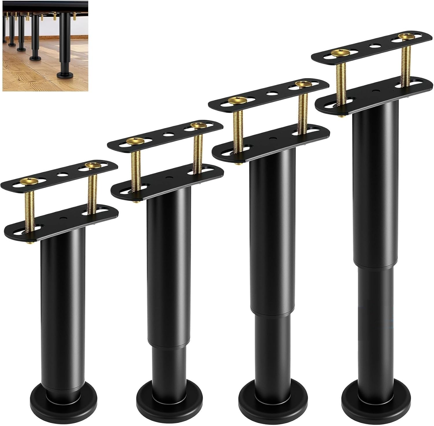 4 stuks in hoogte verstelbare meubelpoten, metaal Verstelbare tafelpoten 18-33 cm, 800 kg Robuuste bedpoten Meubelpoten Geschikt voor bed, tafel, kast (zwart 4 stuks in hoogte verstelbare meubelpoten, metaal Verstelbare tafelpoten 18-33 cm, 800 kg Robuuste bedpoten Meubelpoten Geschikt voor bed, tafel, kast (zwart