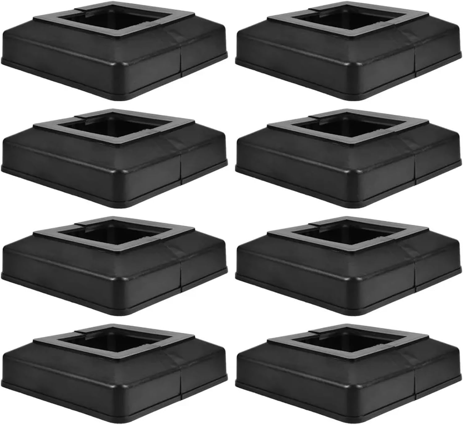 16pcs Decorative Post Skirt Covers Railing Base Cap Deck Fence Sleeve Vinyl Concrete Dock Rail Protector Fit Tubes