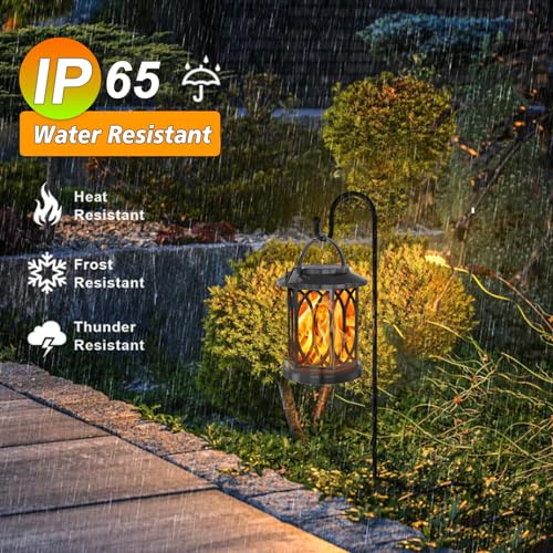 image for YoungPower Solar Flickering Flame Lantern Outdoor Lights , Waterproof 