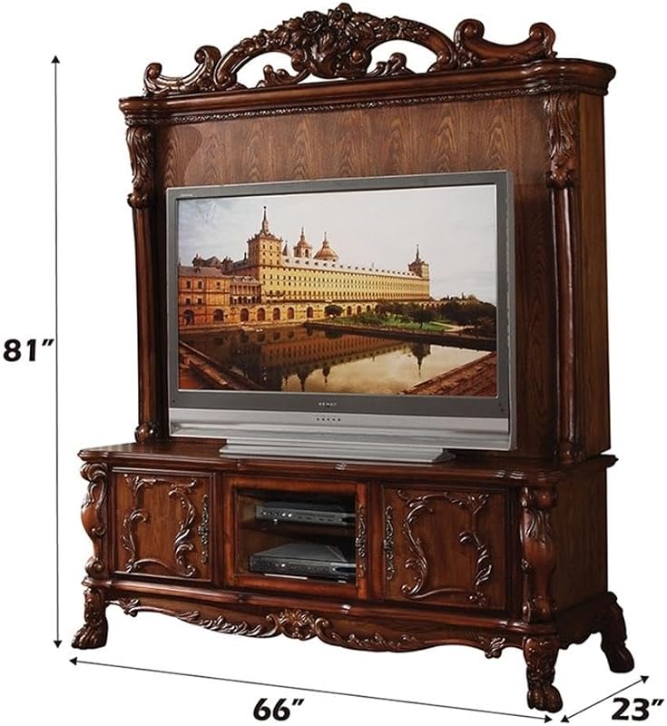 Acme Dresden Entertainment Center, Cherry Oak Finish image 3