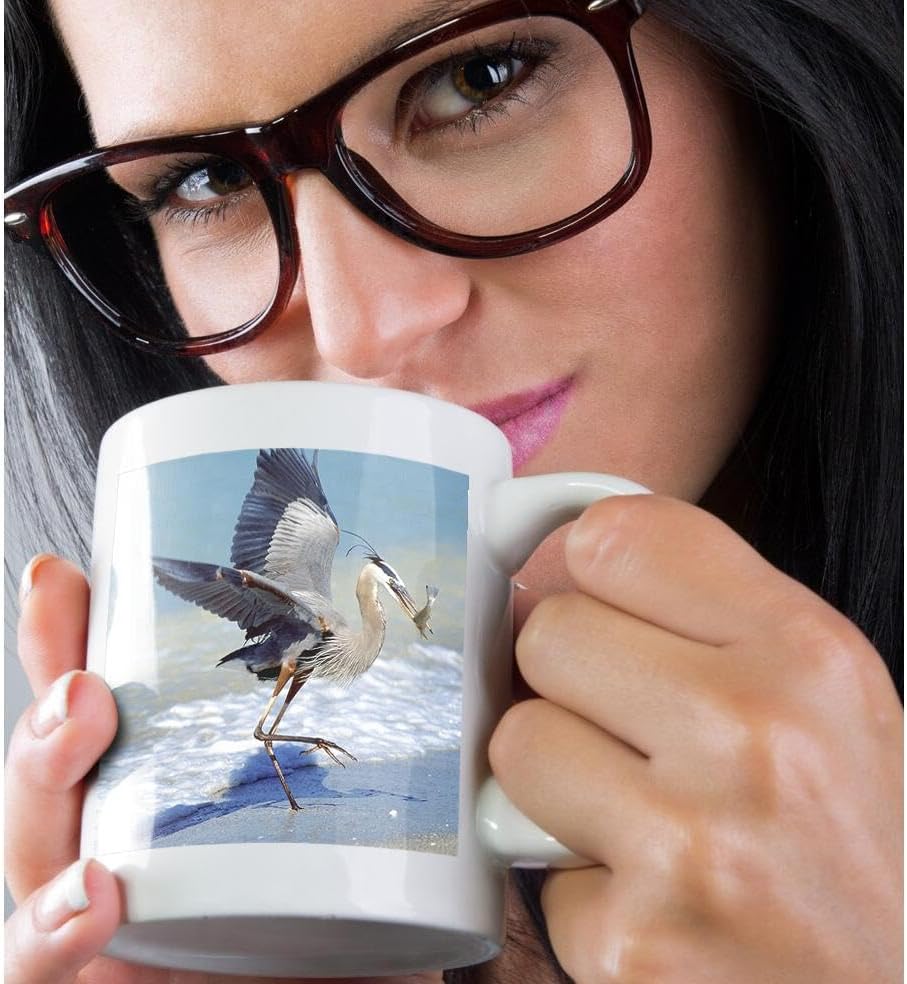 Miniatura 2 de 3dRose Florida, Captiva Island Blue Heron Bird-Us10 Bja0183-Jaynes Gallery - Taza de cerámica, 11 onzas, color blanco