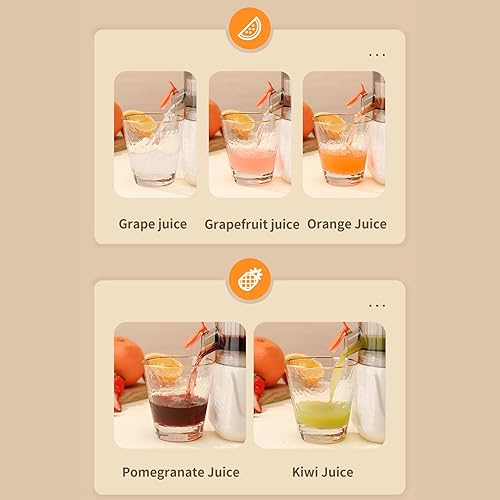 Miniatura 5 de Exprimidor eléctrico de cítricos, máquina exprimidora automática recargable inalámbrica, exprimidor de naranja con boquilla fácil de verter para