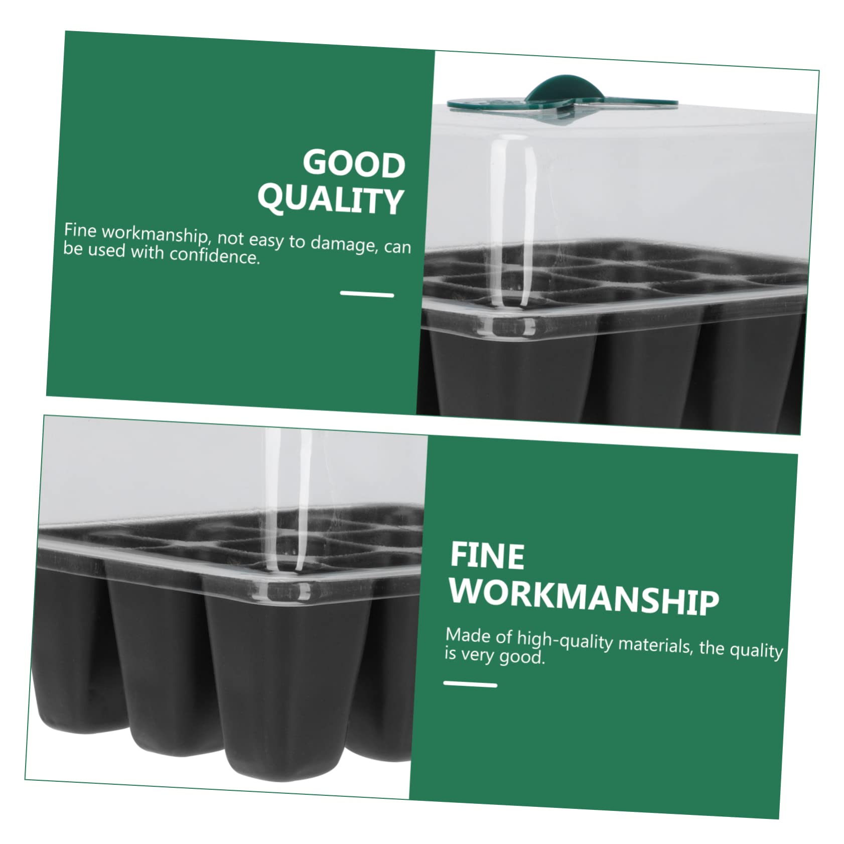 Abaodam 2 Set Scatola per Germinazione Piante Vassoi per Semina per Piante Vassoi Germinazione E Resistenti per Giardinaggio E Coltivazione Semi 3 Pezzi*2