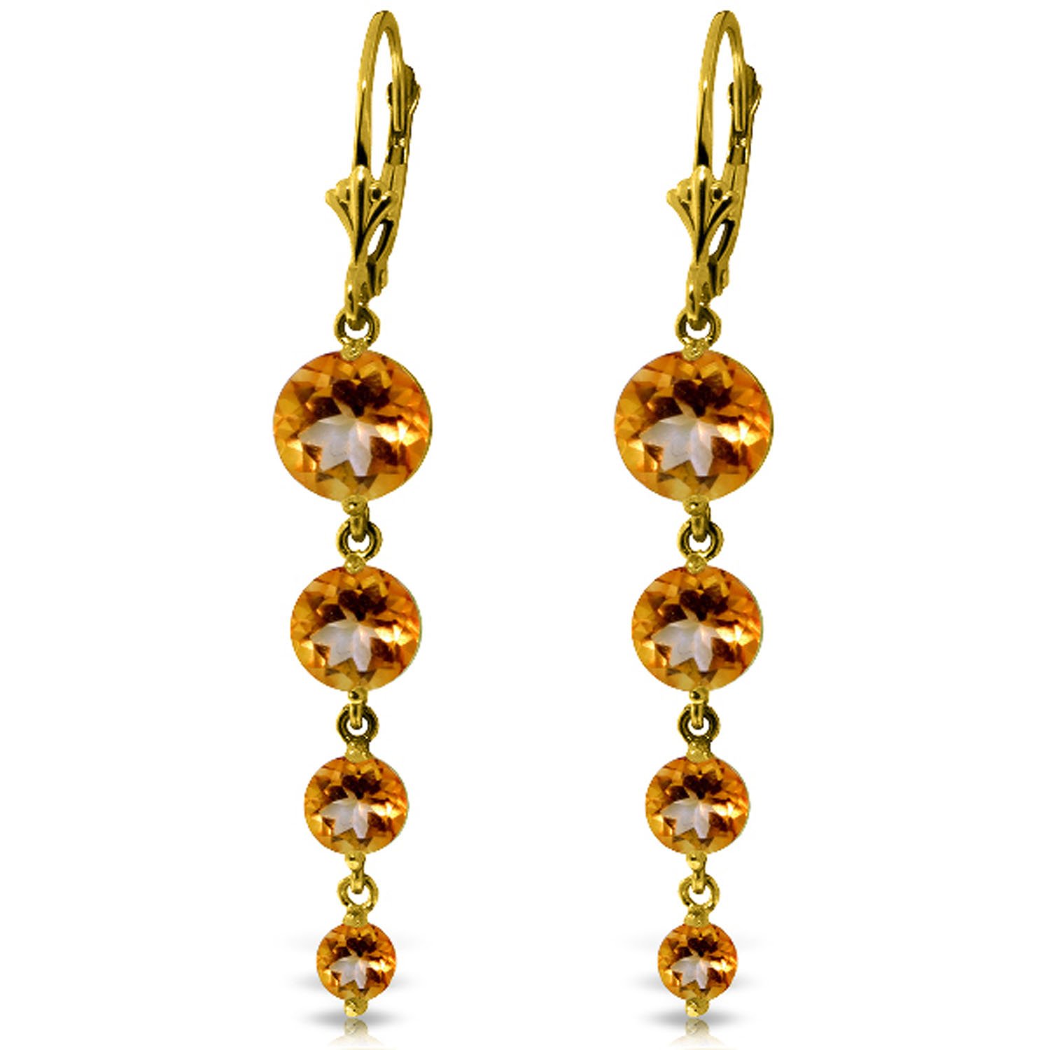 Galaxy Gold GG 7.8 Carat 14k Solid Gold Drizzle Citrine Earrings