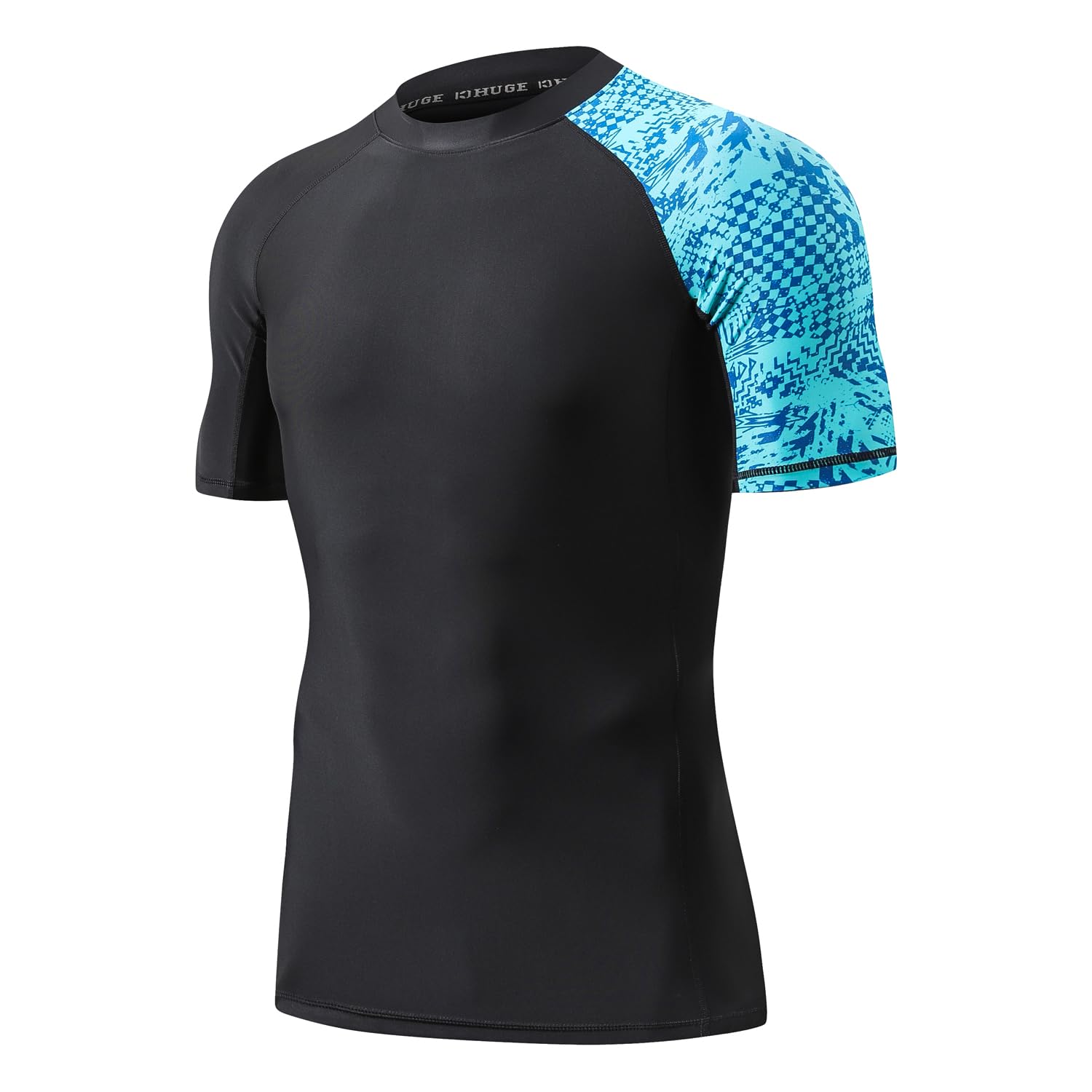 ADOREISM Men's Rash Guard Short Sleeve Quick-Dry UPF 50+ Sun Protection Compression Swim Shirts for Men