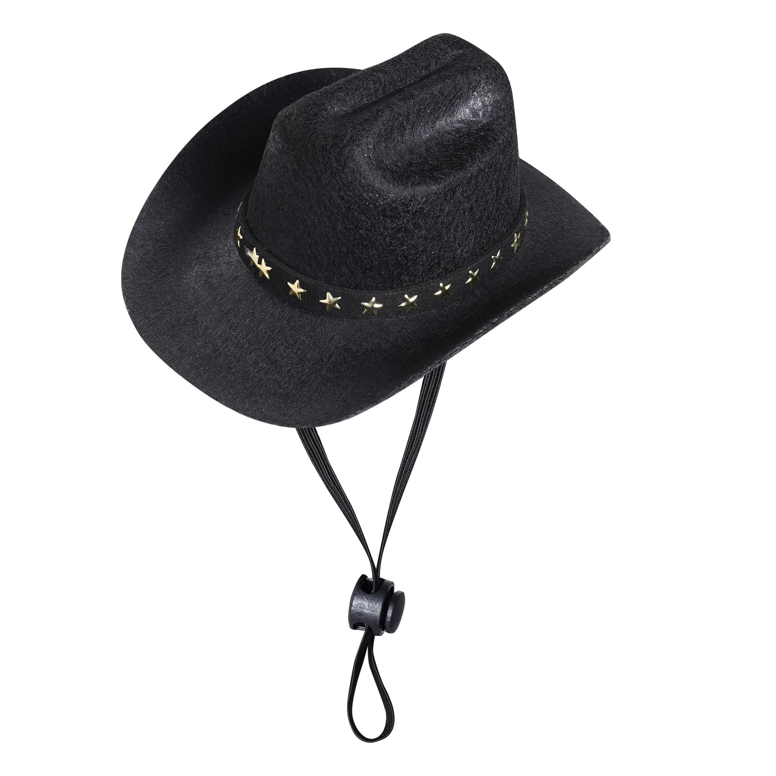 choyaxo Pet Cowboy Costume Cosplay Cap Halloween Costumes for Dogs Cat Pet Party Decoration Mini Cowboy Hat (Black, Small)