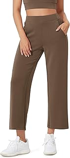 Women's Modal Soft Relaxed Cropped Pants High Waist Casual Wide Leg Pant...