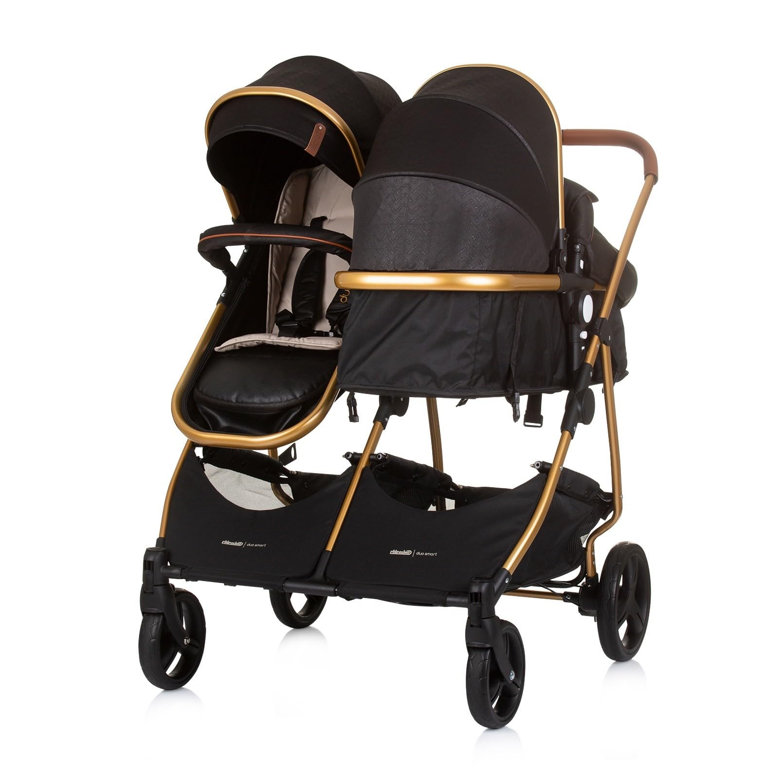 DUO SMART Poussette jumeaux ou enfants rapprochés largeur 79 cm Noir sans cosy