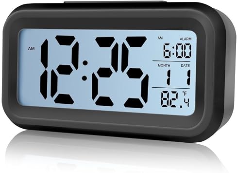 Diwu Optical Desktop Clock Calendar Thermometer Black