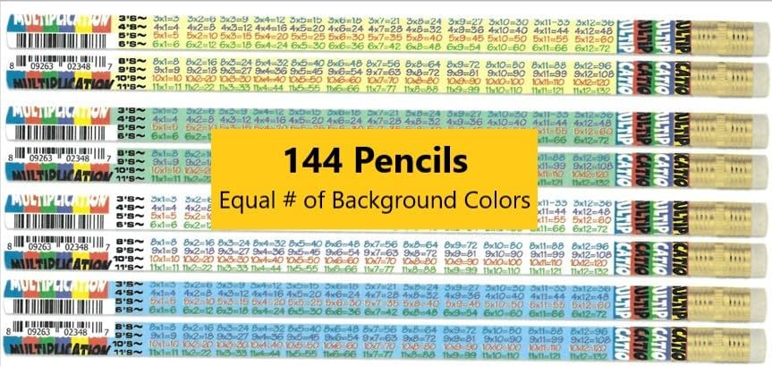 Musgrave Multiplication Math Table Designer Pencil for Awards, Incentives and Motivation (144)