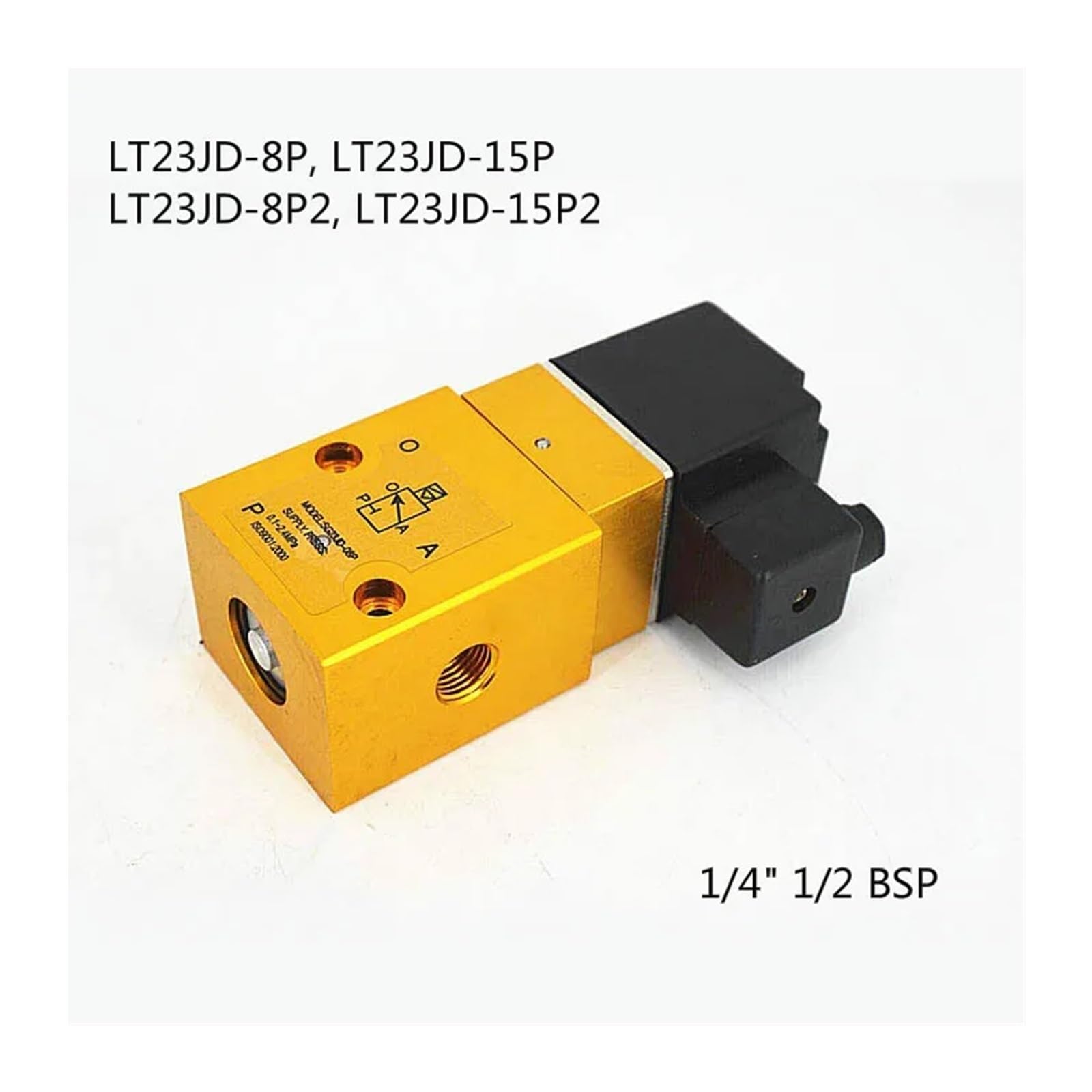 1 Stück 24bar pneumatisches Magnetventil 1/4 Zoll 1/2 BSP 24 V DC AC220V 3 Wege 2 Position 23JD-8/15/P2 Blasformmaschinenventil(220,LT23JD-15P)