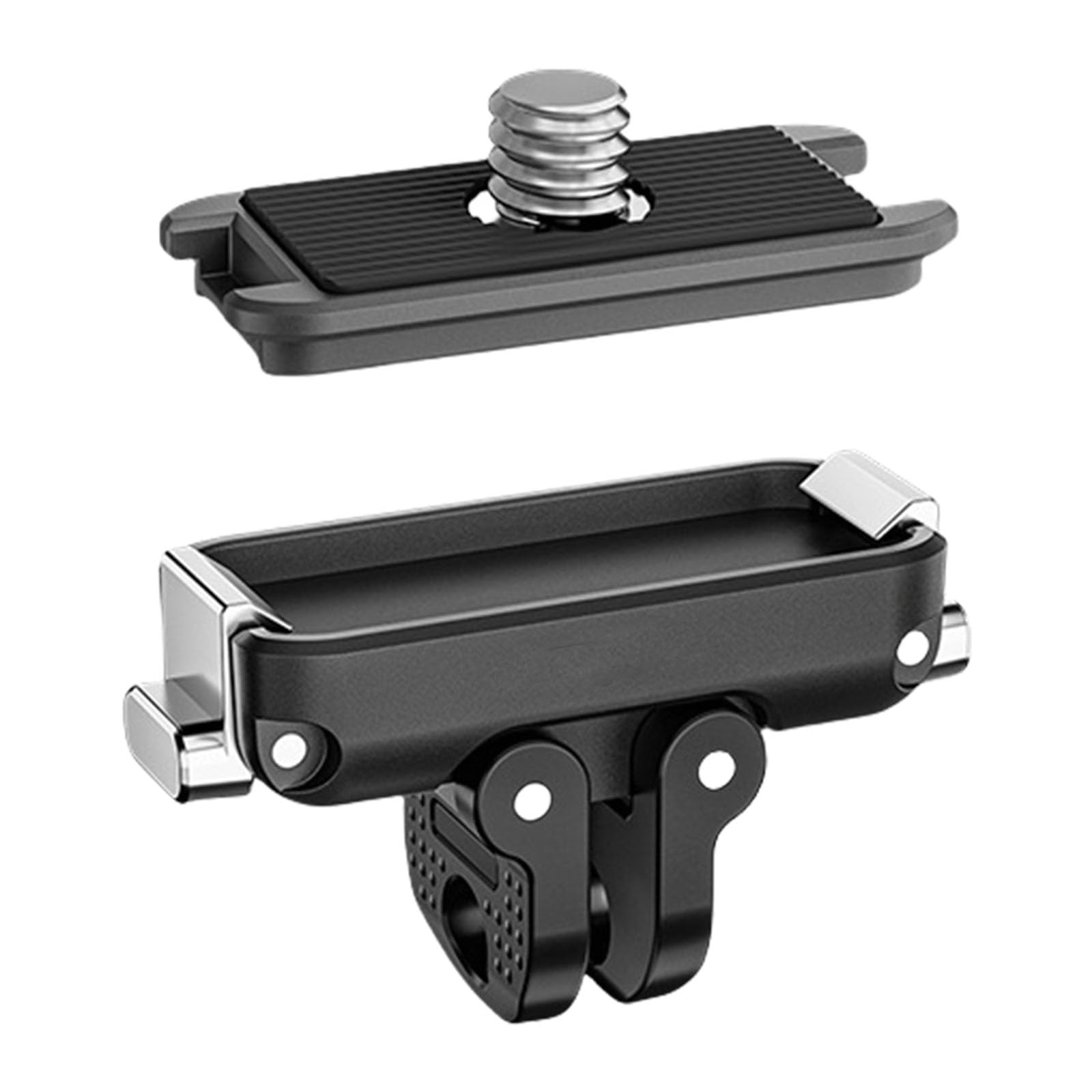 Tsophreniq Secure AntiSlip Quick Release Base Plate with Universally 1/4 Thread for Action Cameras DSLR Mounting Accessories Double Clamp Locking Systems Fast