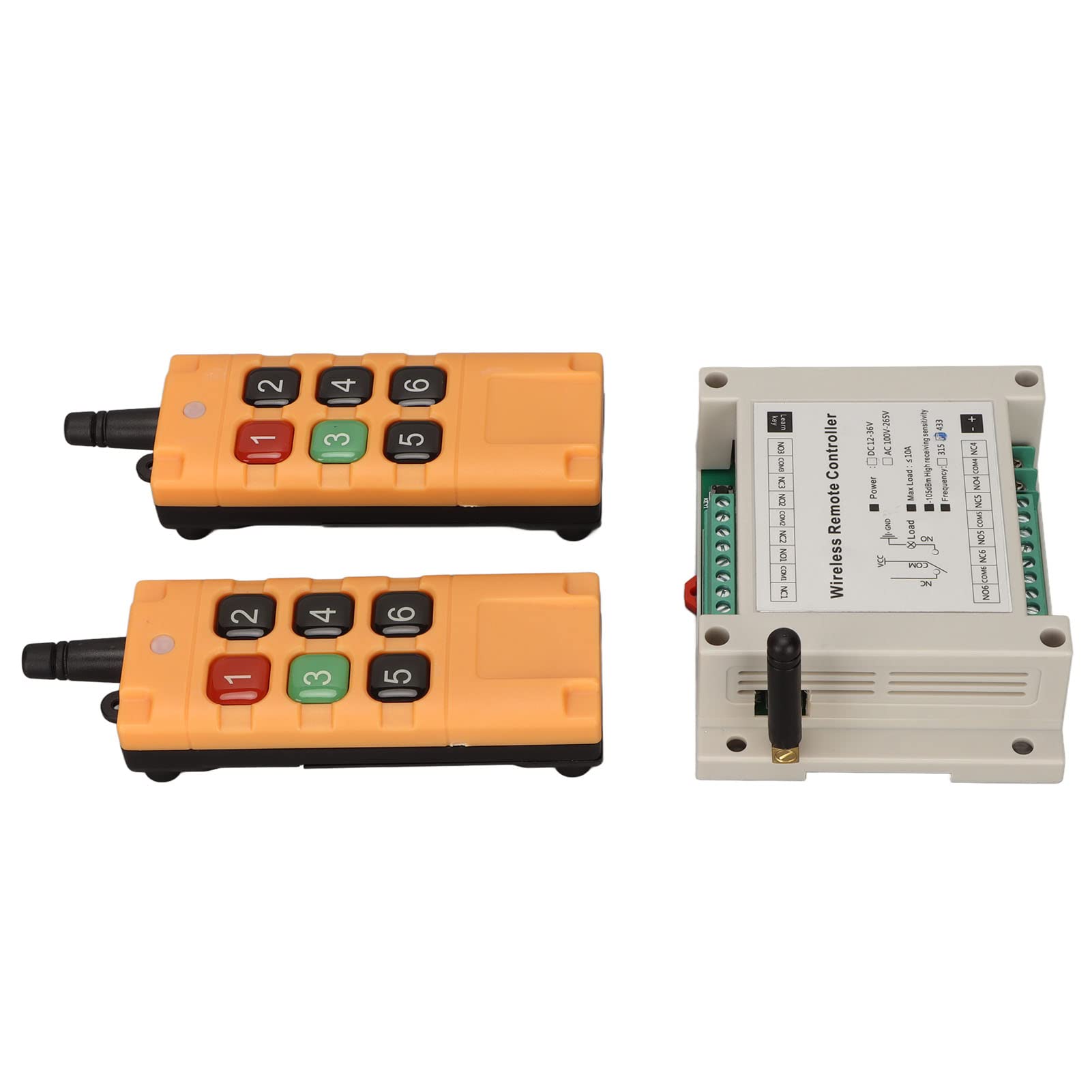Interrupteur à Bouton-Poussoir sans Fil à Télécommande Industrielle à 6 Touches, DC12V 6CH Récepteur émetteur sans Fil pour Ascenseur électrique, 433 MHz