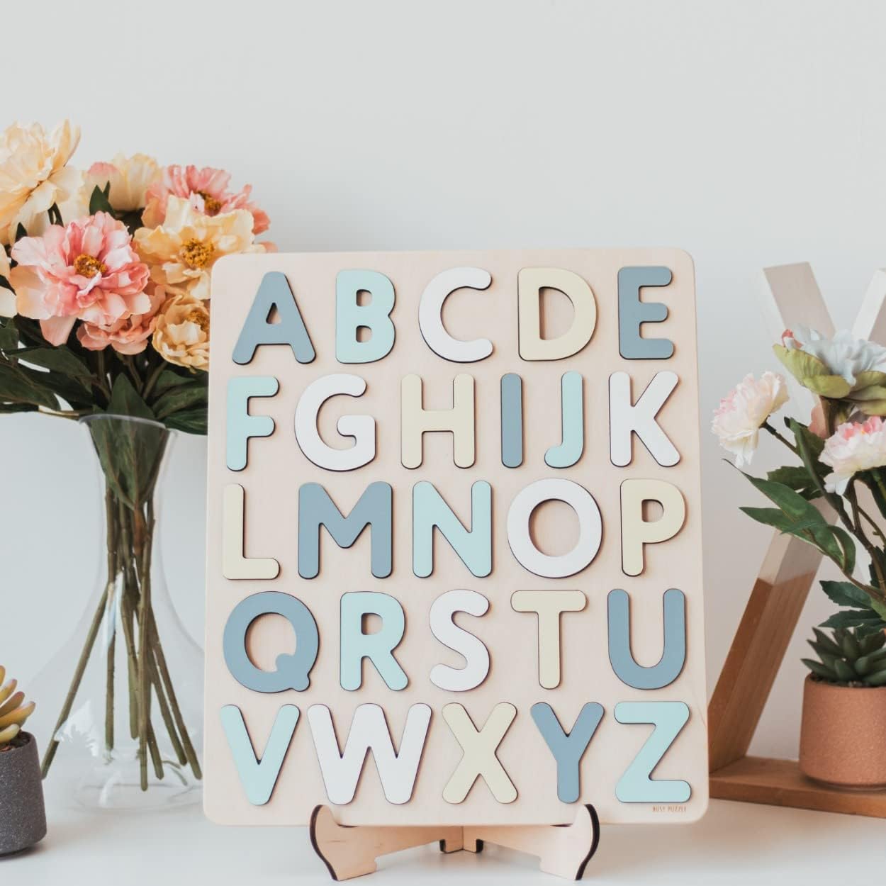 READY TO SHIP Wooden Alphabet Puzzle, Educational Toys, ABC toys, Preschool, Gift for Kids, Montessori Puzzle