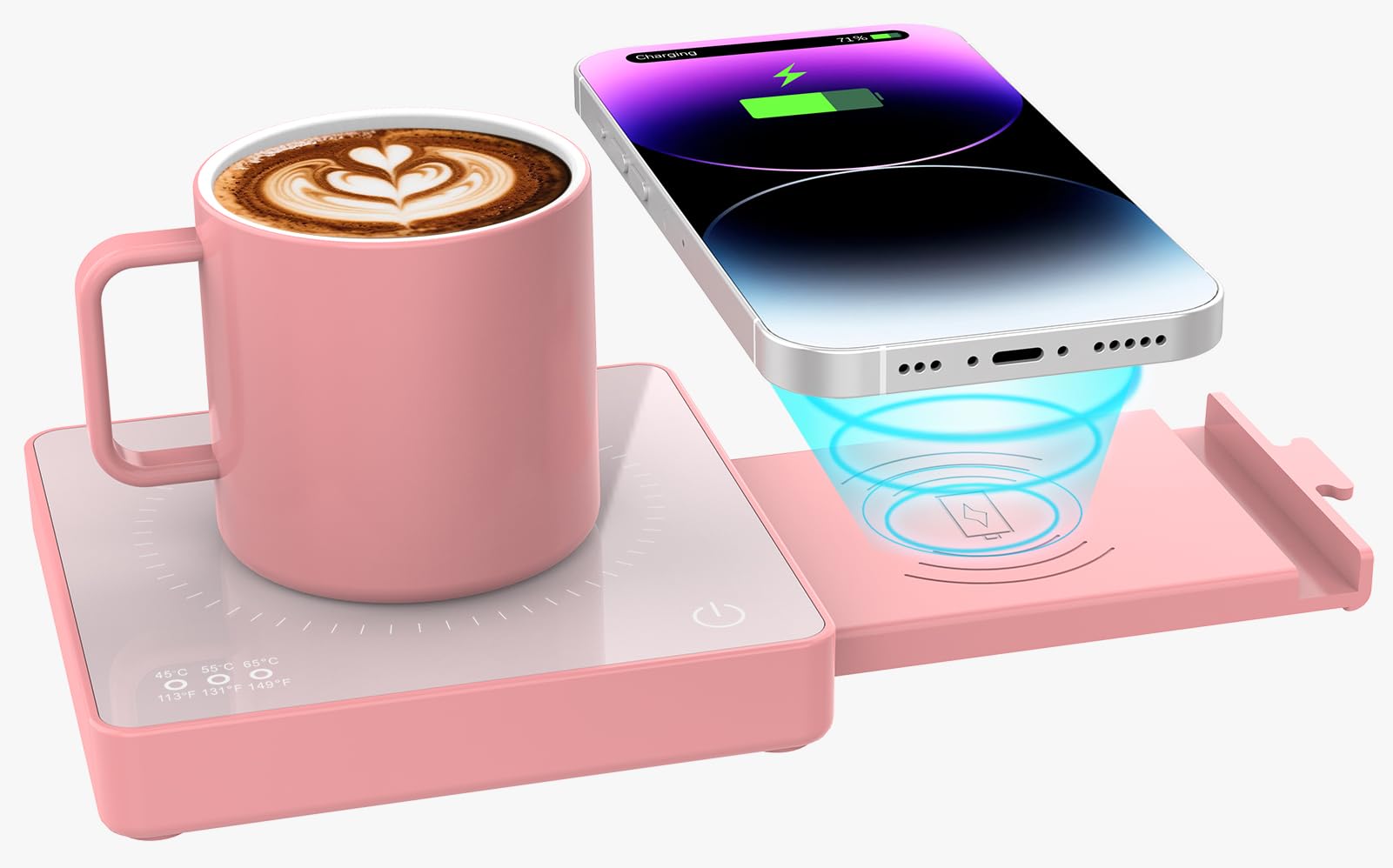 Calentador de tazas y velas con cargador inalámbrico 15W para regalo