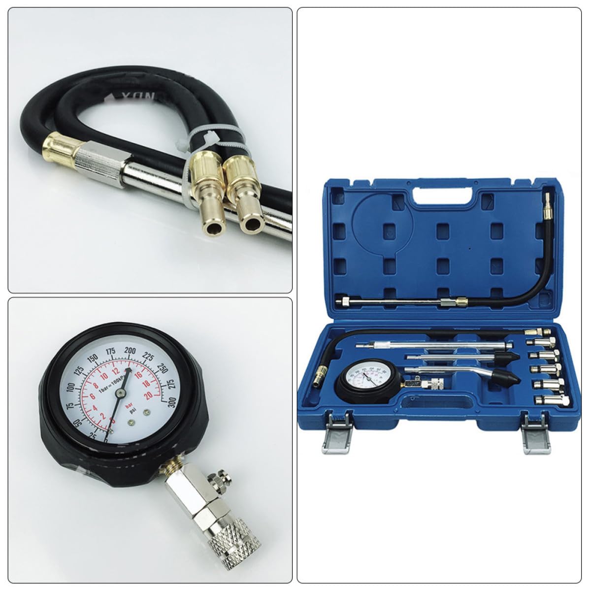 Comprobador de Compresión de Cilindros de Gasolina 0-300 Psi