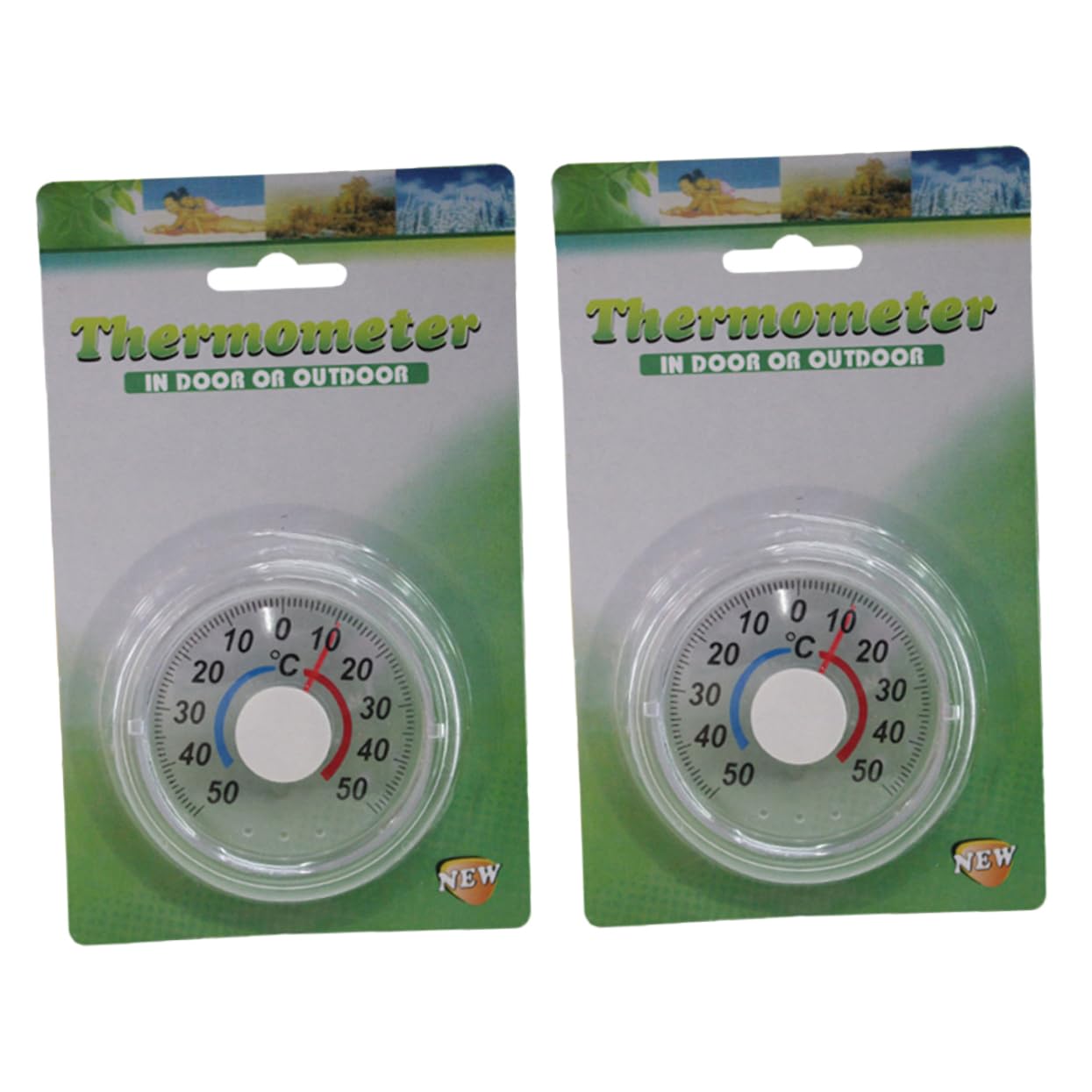 IWOWHERO 2Pcs Indoor Vertical Thermometers Durable Wooden Board Temperature Gauges with Fahrenheit and Celsius Readings for Home Shop School and Backyard Use