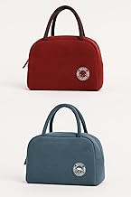 Milton Lunch Bag Office Tiffin Bags for Men Women Kids | Insulated Hot Cold Travel Lunch Bag | for Lunch Tiffin Box & Bottle | for Office & School - Pack of 2 (Red & Denim Blue)