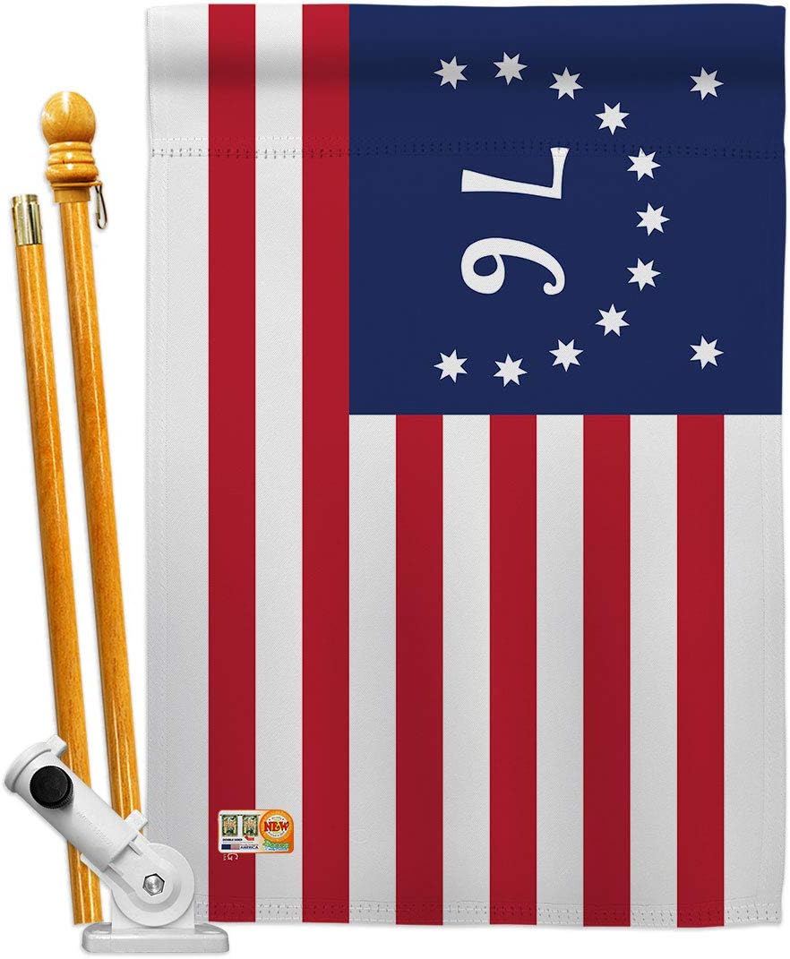 Bennington House Flag Americana US Historic July Memorial Veteran Independence United State American Small Decorative Gift Yard Banner Double-Sided Made In USA 28 X 40