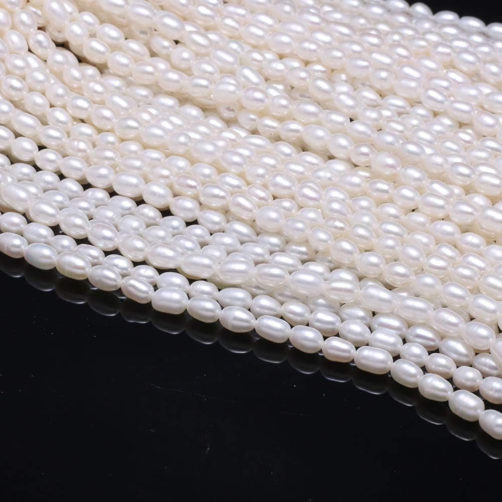 Natural Pearl Beads Cultured Freshwater White Pearl Rice Shape 4-5mm for Women Jewelry Making Gift - Image 4