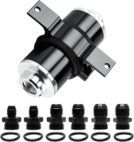 Filtro de combustible de 1.969in, montaje de filtro de combustible en línea de 100 micras con soporte de montaje de aluminio y llave de filtro de