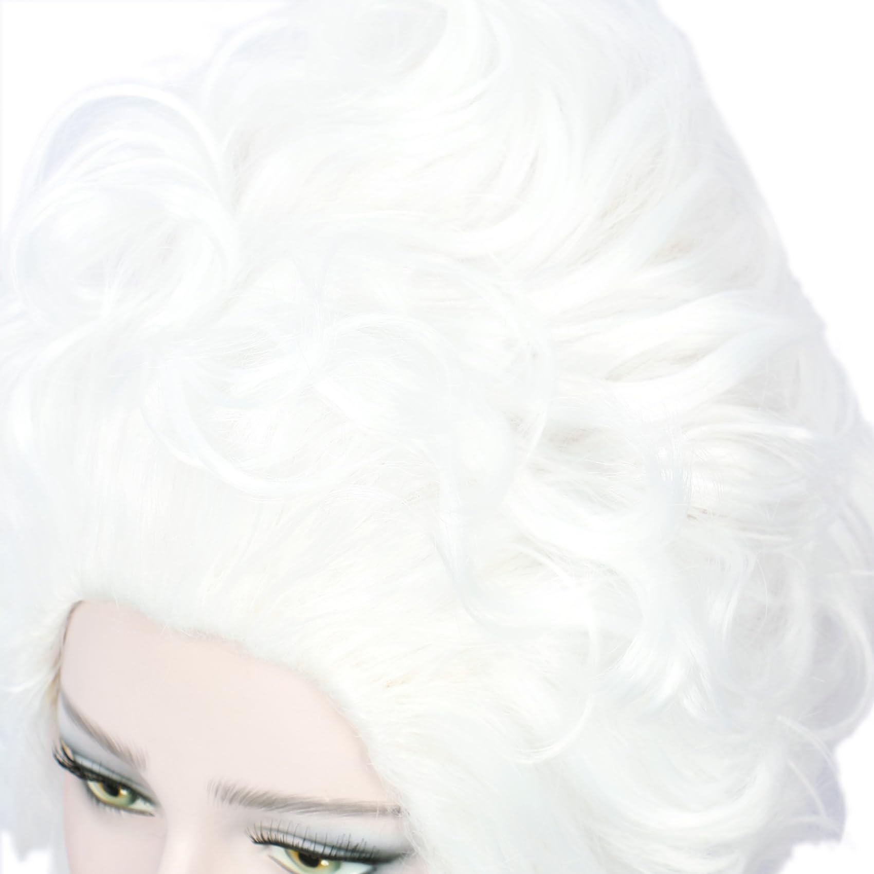 Linfairy Peluca de Cosplay de Halloween rizada del siglo 18 para adultos y mujeres en estilo victoriano (Blanco)