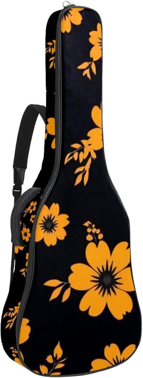 Aesthetic Leaves Guitar Bag 40 41 42 In 2 Pockets Guitar Case Waterproof Guitar Case Resistent Oxford Cloth 0.4 In Extra Thick Sponge Padded for Acoustic Guitar