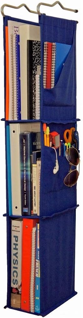 Hanging Locker Ladder Organizer For School, Work, Gym Storage | 3 Shelves | 38” x 5.5” x 9” (Blue)