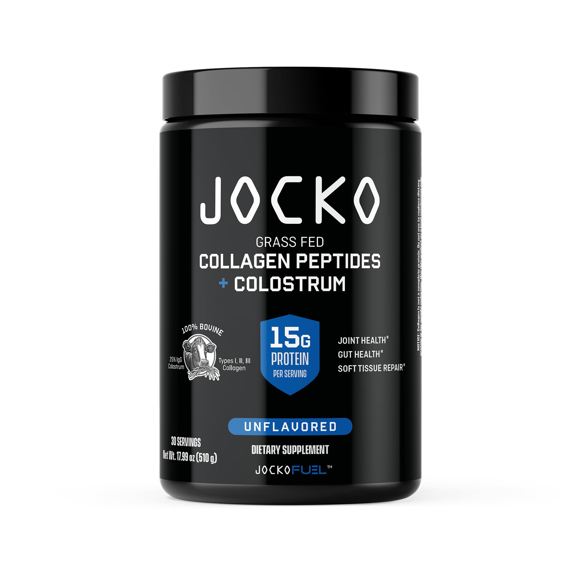 Jocko Fuel Collagen Peptides + Colostrum Powder, Unflavored | 30 Serving