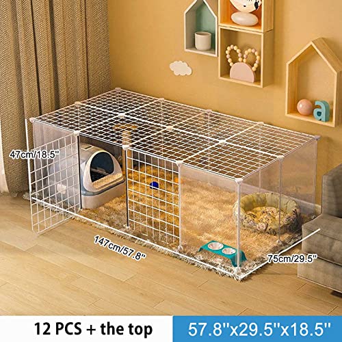 Niche spacieuse pour 1 à 3 chats avec cage pour chat et parc d'exercice