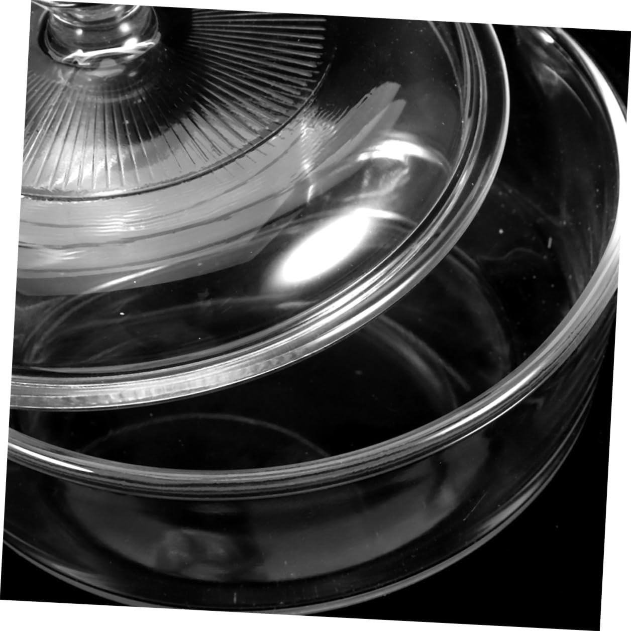 GARVALON Heat-resistant Glass Bowl with Lid 1.7l Large Kitchen Food Bowl for Salad Dessert Serving and Entertaining