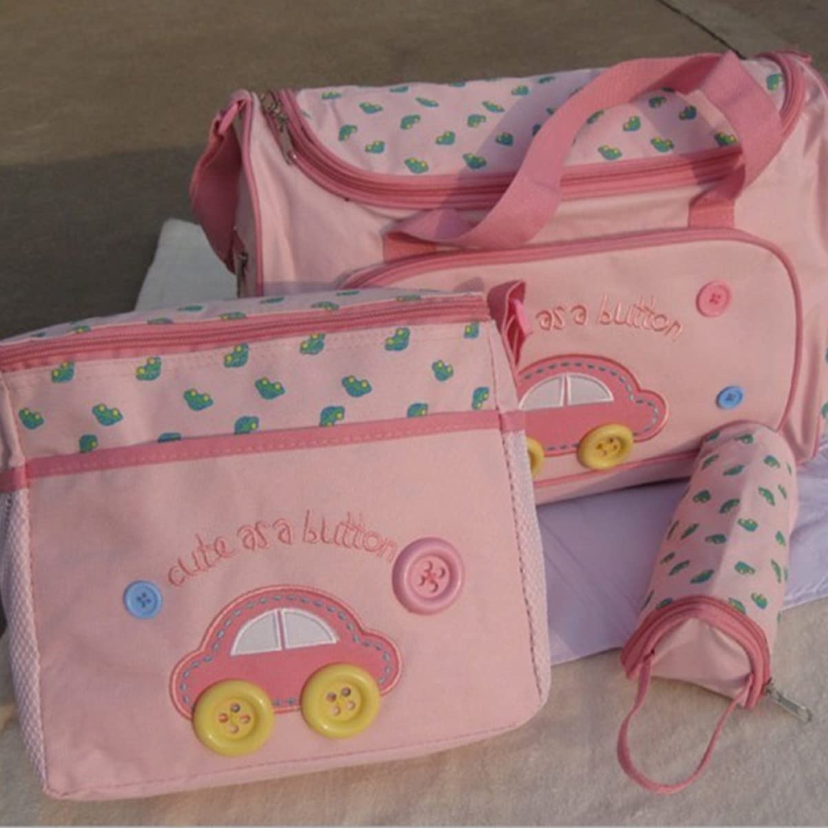 Bolso de Pañales de Gran Capacidad Rosa para Padres